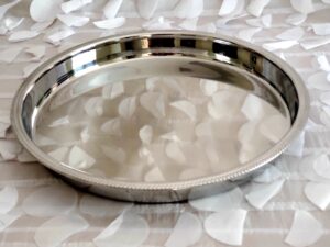 15" ROUND STAINLESS GALLERY TRAY