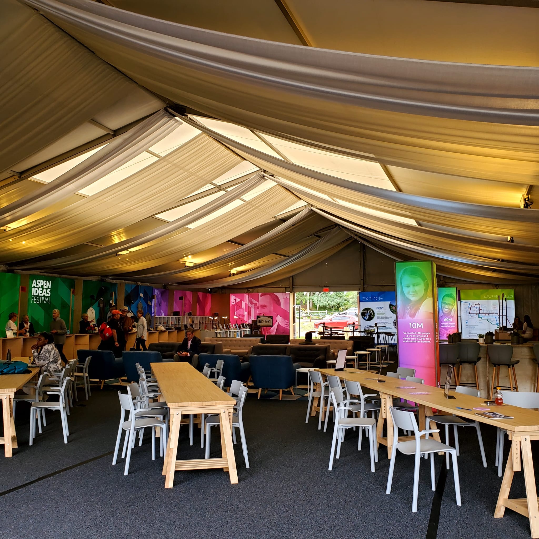 spacious event tent