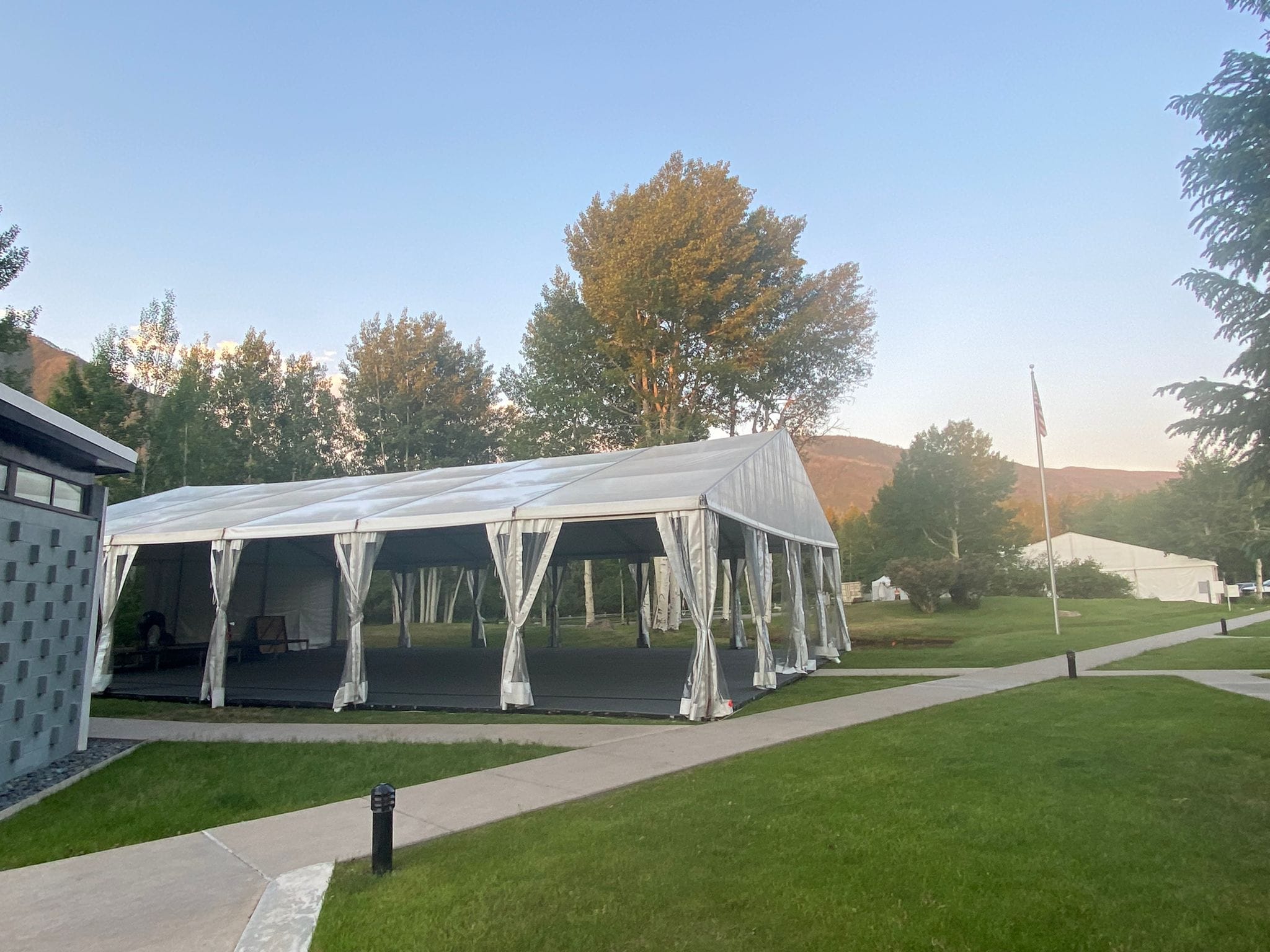 tent rental with rain curtains