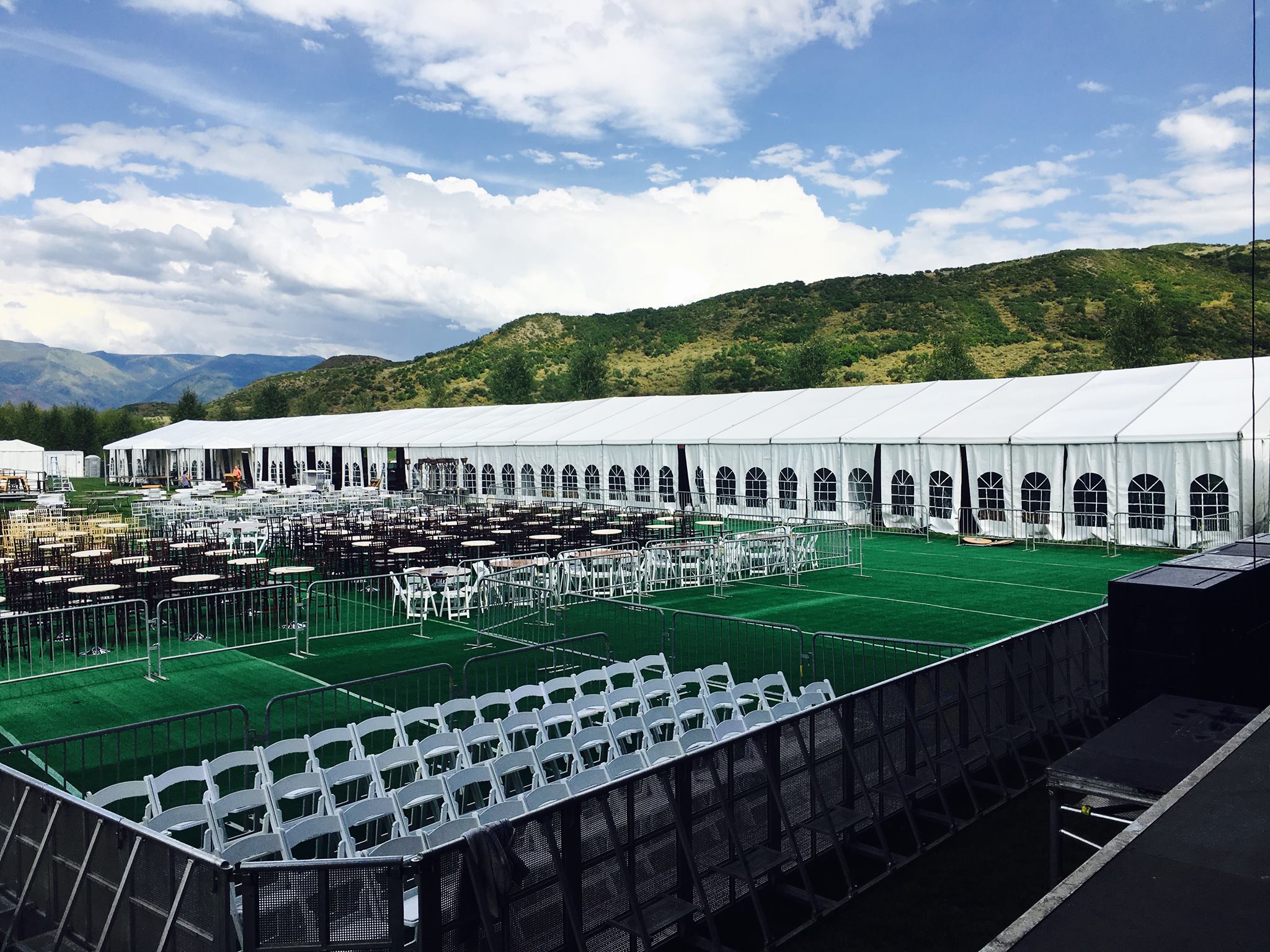 corporate event on tennis court