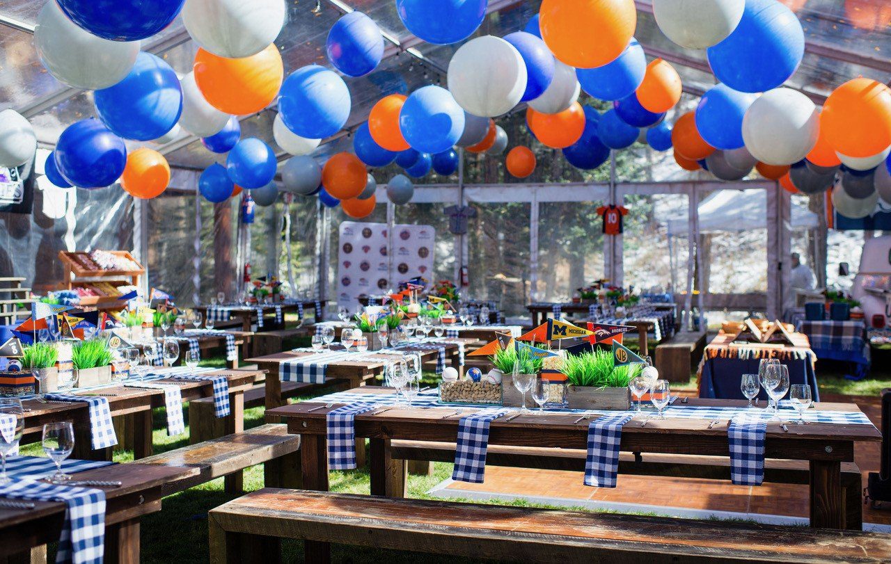 wooden farm table rentals for birthday party