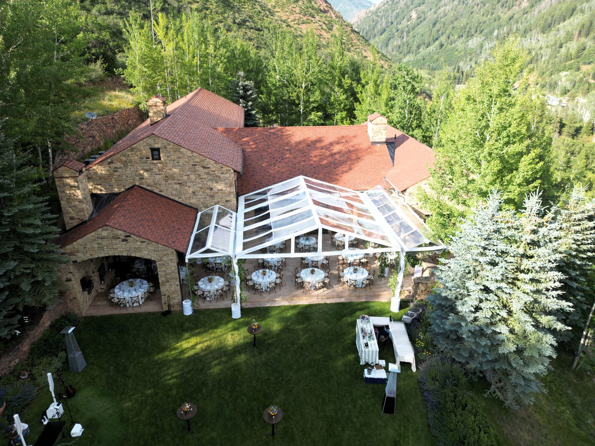 mountain wedding reception