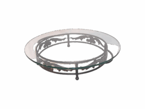 20" ROUND GLASS PLATTER W/ STAND