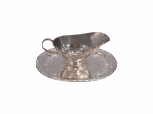 SILVER GRAVY BOAT W/ TRAY