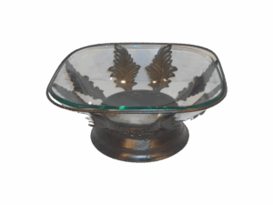 20X20 SQUARE GLASS PLATTER W/ STAND