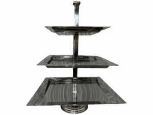 STAINLESS SQUARE 3 TIER DISPLAY
