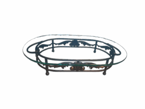 20X14 OVAL GLASS PLATTER W/ STAND