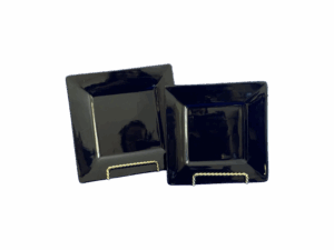 BLACK WHITTIER SQUARE PLATE (7", 6.5")