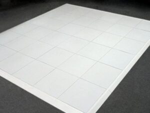 WHITE DANCE FLOOR W/ ALUMINUM TRIM (4X4 PIECES)